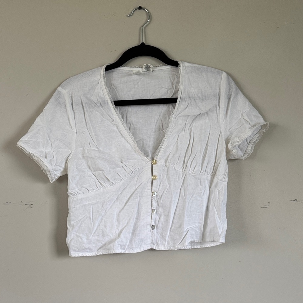 Joie White Button Front Blouse Lightweight Summer Top XS